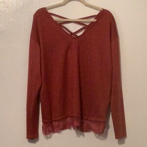 ARDENE Criss Cross Back with Lace hem XL Pit to Pit 23 inches